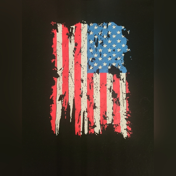Black Distressed American Flag USA Pride America Patriotic T-Shirt Size XL - Picture 6 of 6